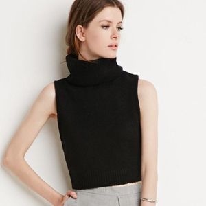 Cropped Sleeveless Turtleneck